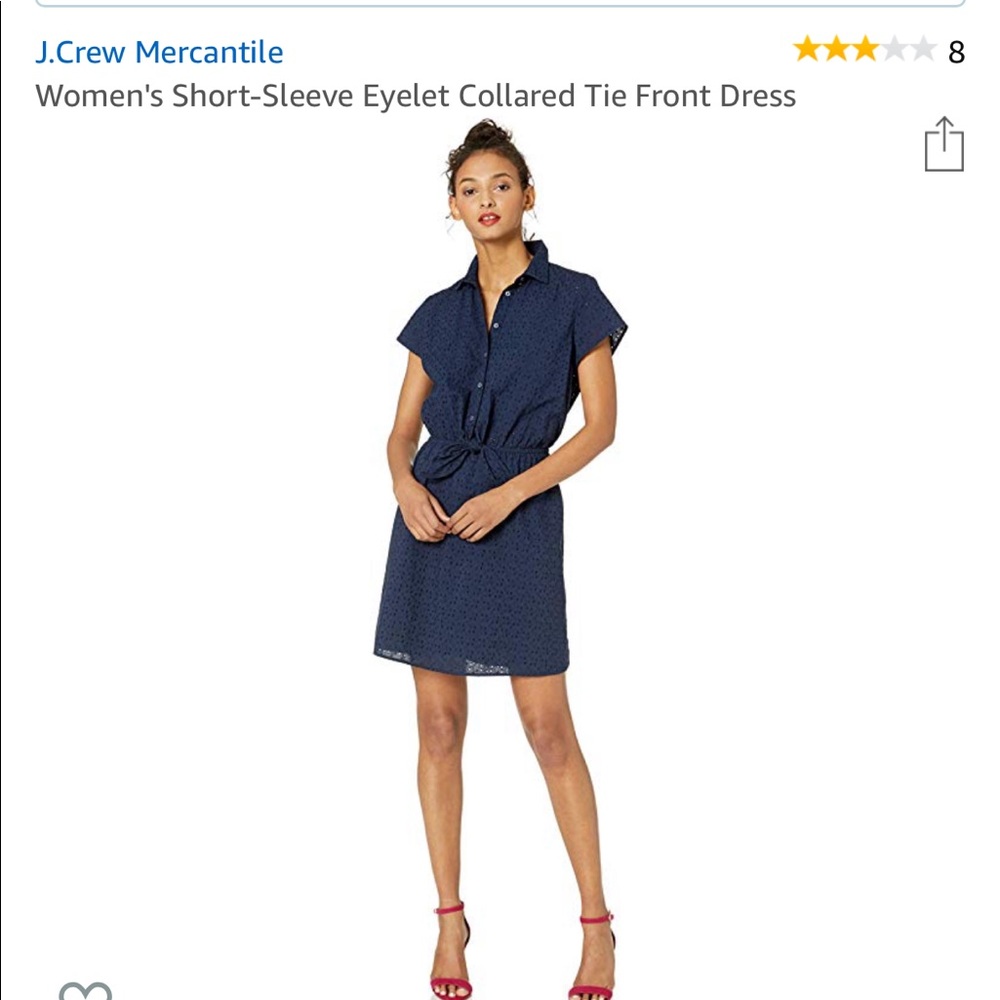 Jcrew navy Eyelet dress
